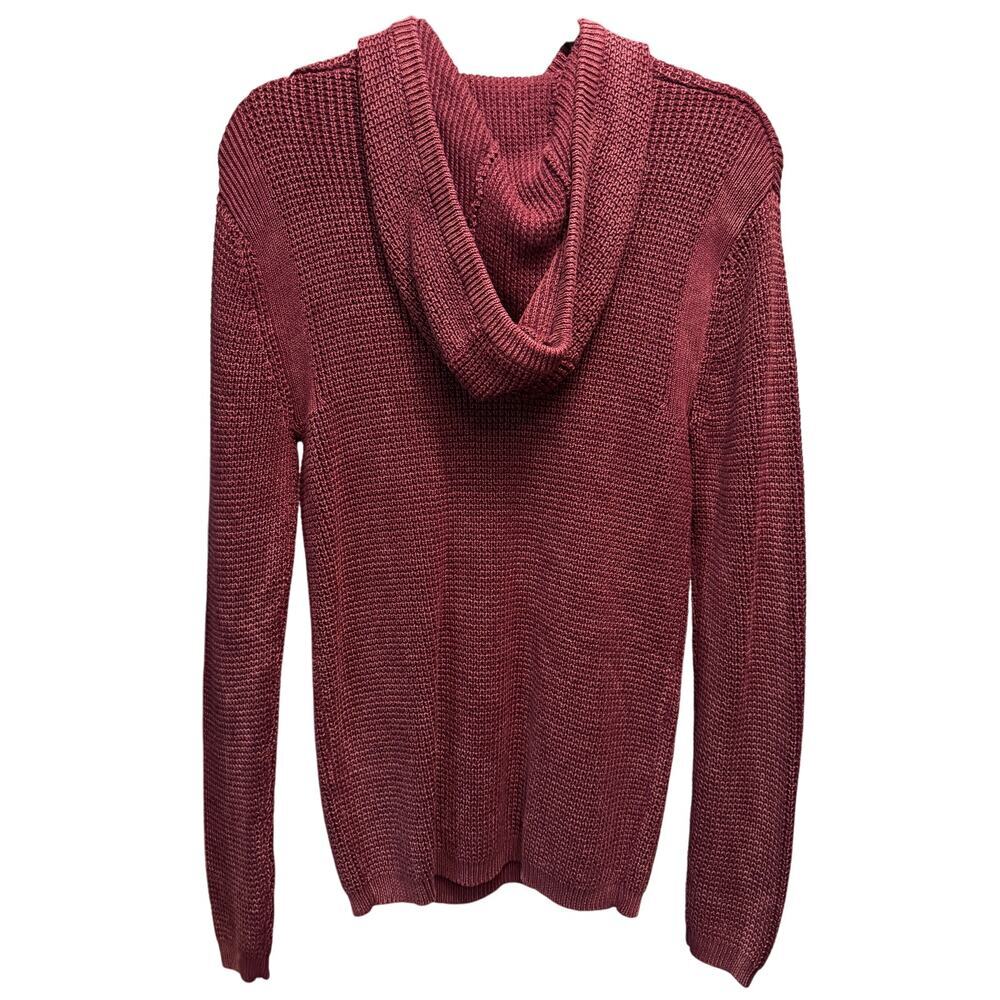 INC International Concepts 100% Cotton Hoodie Sweater Mens XS Maroon Stonewashed - Picture 4 of 8